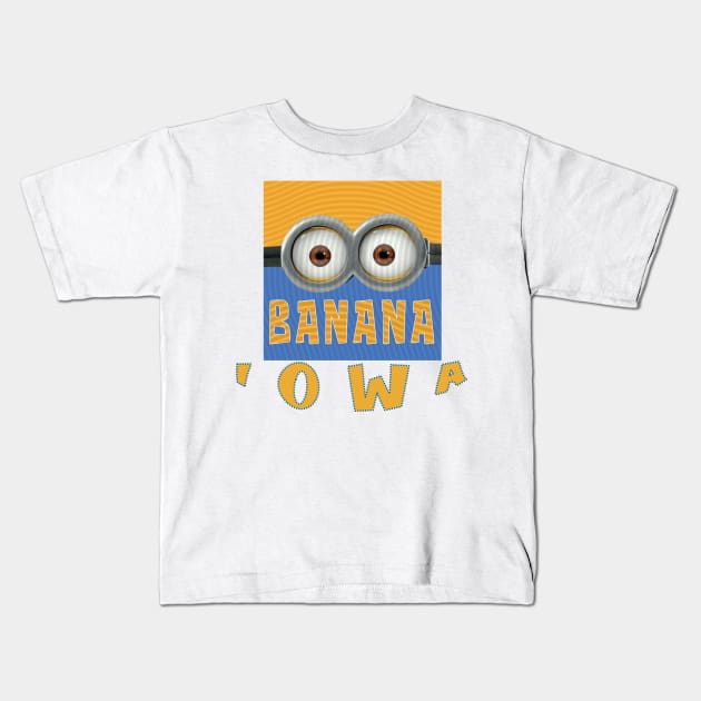 MINION BANANA USA IOWA Kids T-Shirt by LuckYA